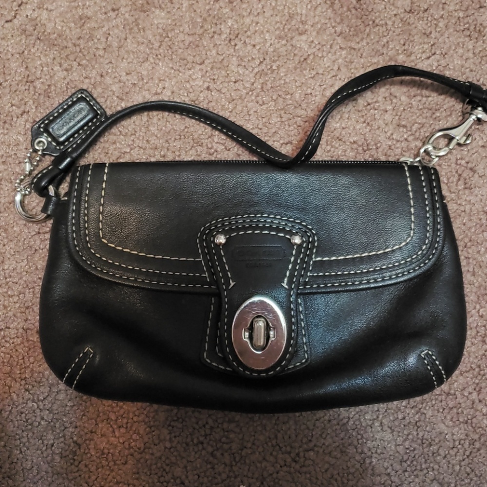 Black coach wristlet